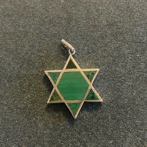 Sterling Malachite Star of David